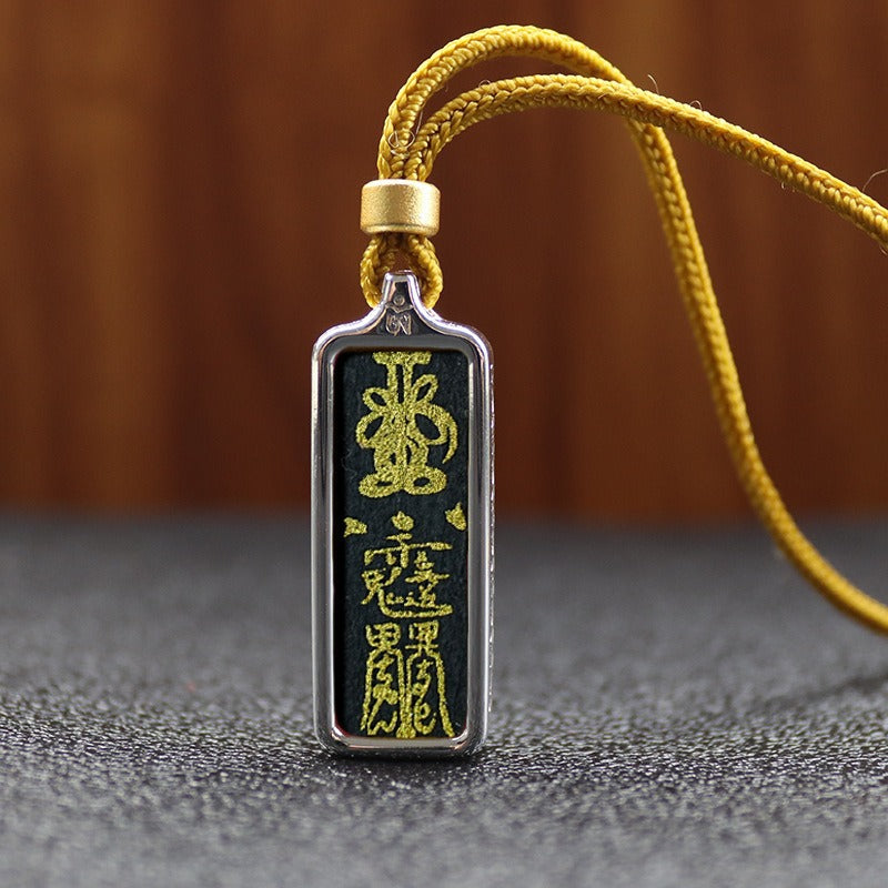 Mini Titanium Steel Hand Painted Golden Outline Small Necklaces