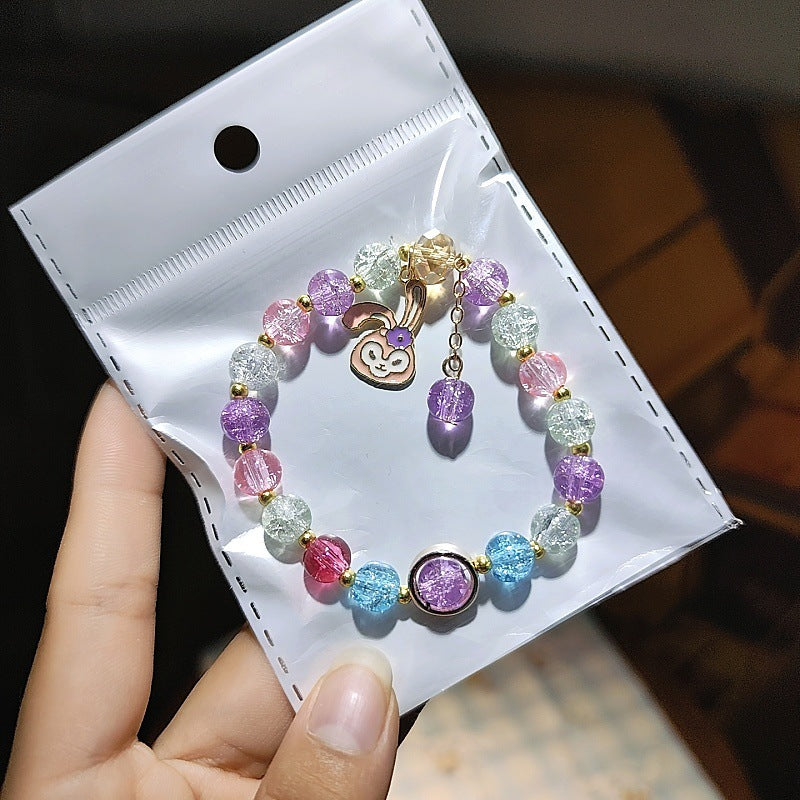 Cartoon Crystal Colored Glaze Flower Beaded Colorful Gift Box Bracelets