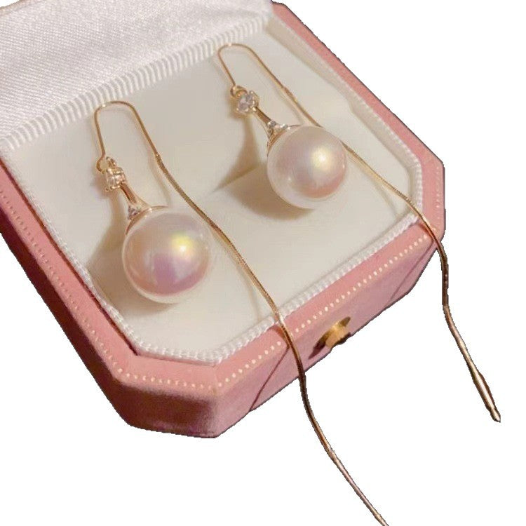 Women's Luxury Temperament Long Fringed Thread Drop-shaped Bead Fashion Earrings