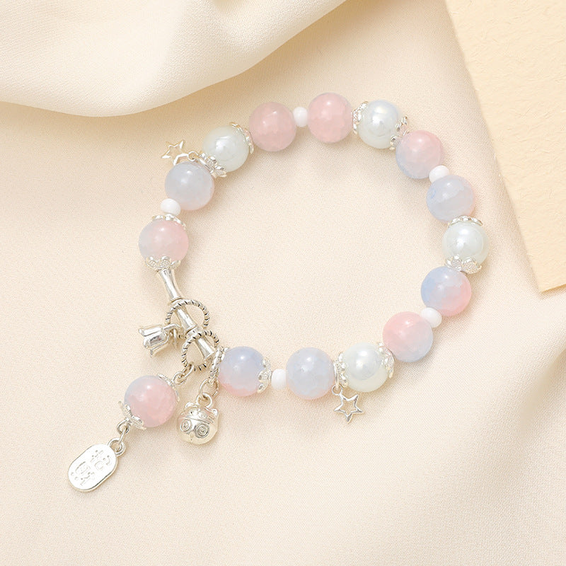 Graceful Crystal Super Moonstone Couple Girlfriends Bracelet