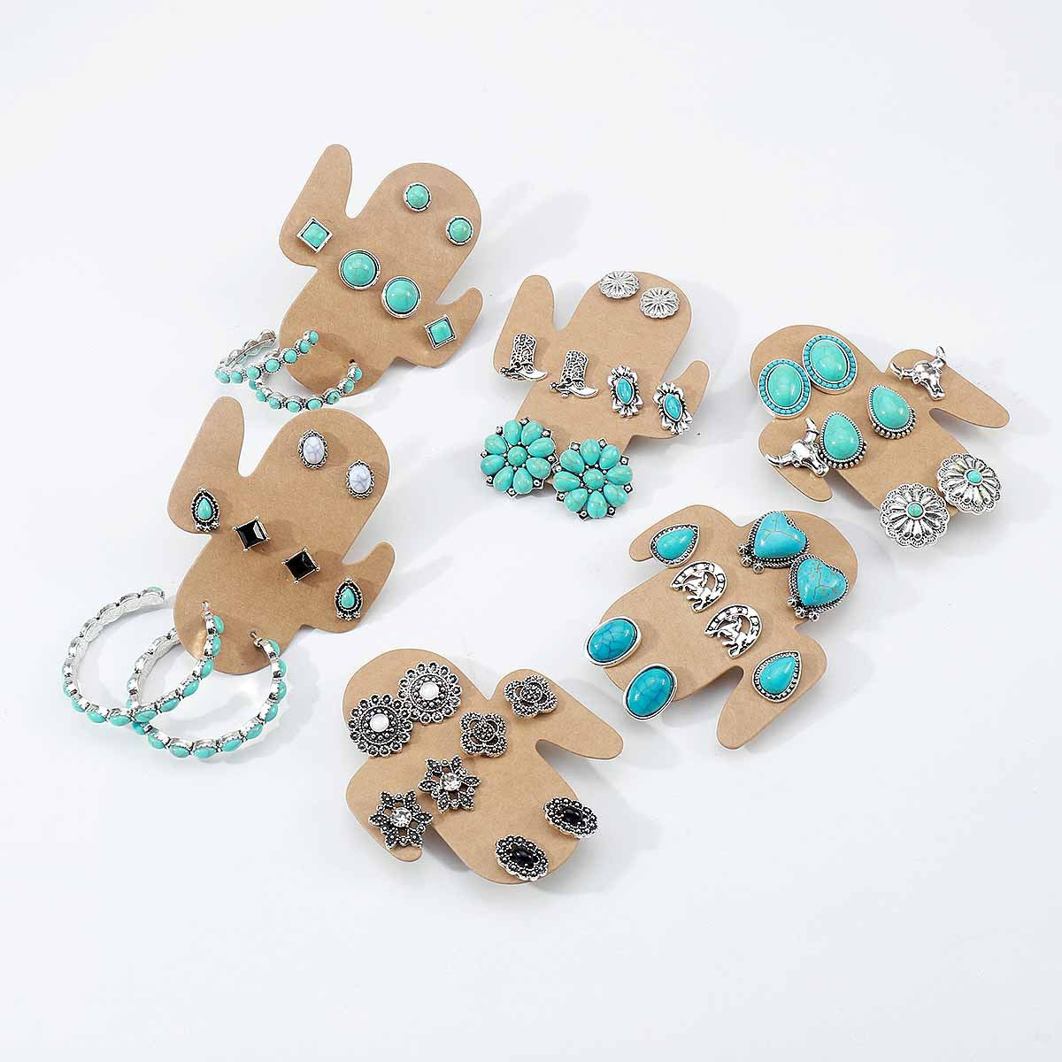 Heart Water Drops Geometric Pairs Earings Stud Earrings