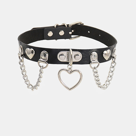 Punk Chain Tassel Love Leather Dark Nightclub Rock Sweet Collar