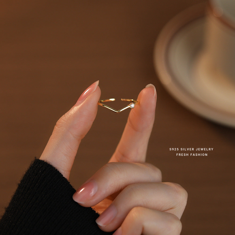 Zirconium Female Stylish Simple Open Special Rings