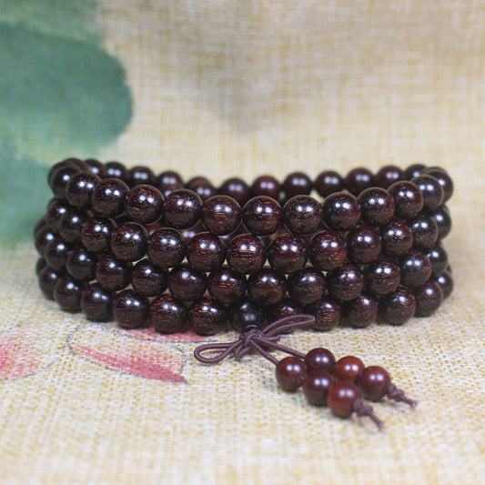 Zambia Pterocarpus Red Sandalwood Rift Grain Gold Star Wooden Cultural Bracelets