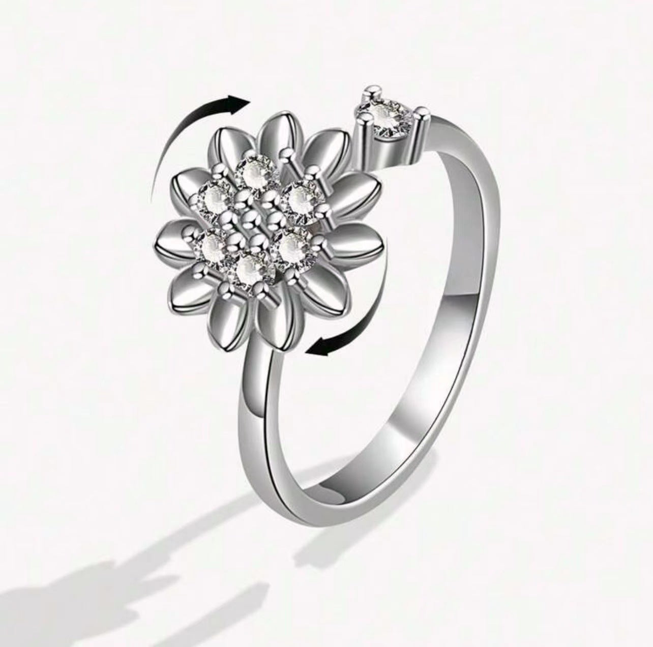 Little Daisy Spinning Personalized Sunflower Fashion Ring