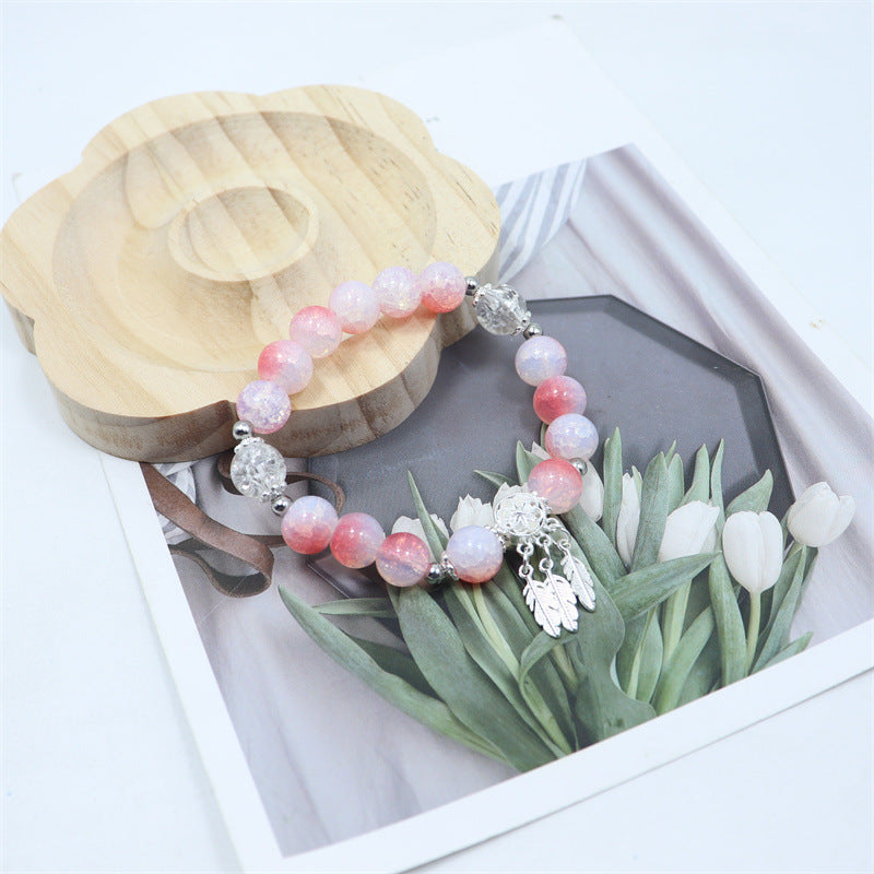 Gold Beaded Feather Glass Chipping Beads Bead Night Market Bracelets
