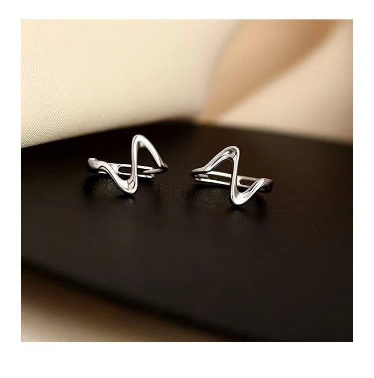 Women's Sterling Sier For Wave Ear Niche High-grade Clip Light Luxury Rings