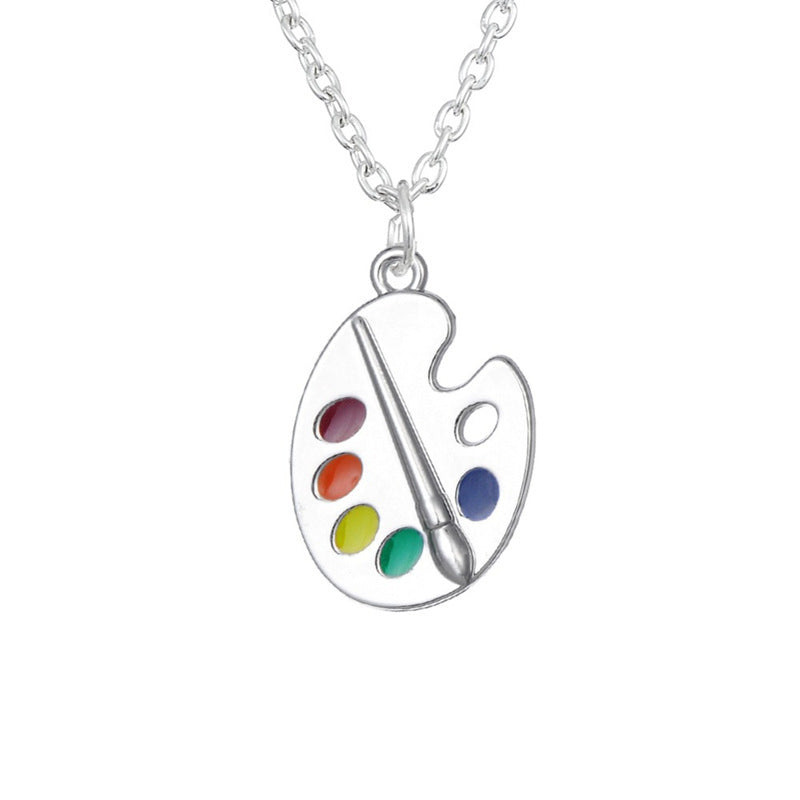 Drawing Board Palette Artist Temperament Simple Drop Oil Ear Earrings