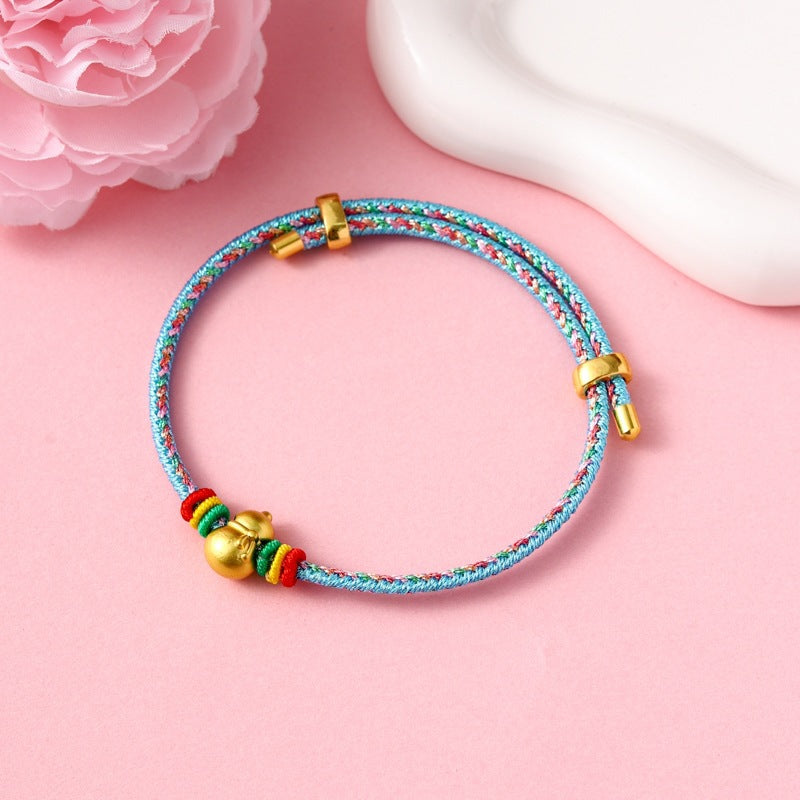 Children's Colorful Braided Rope Wrist String Safe Red Bracelet