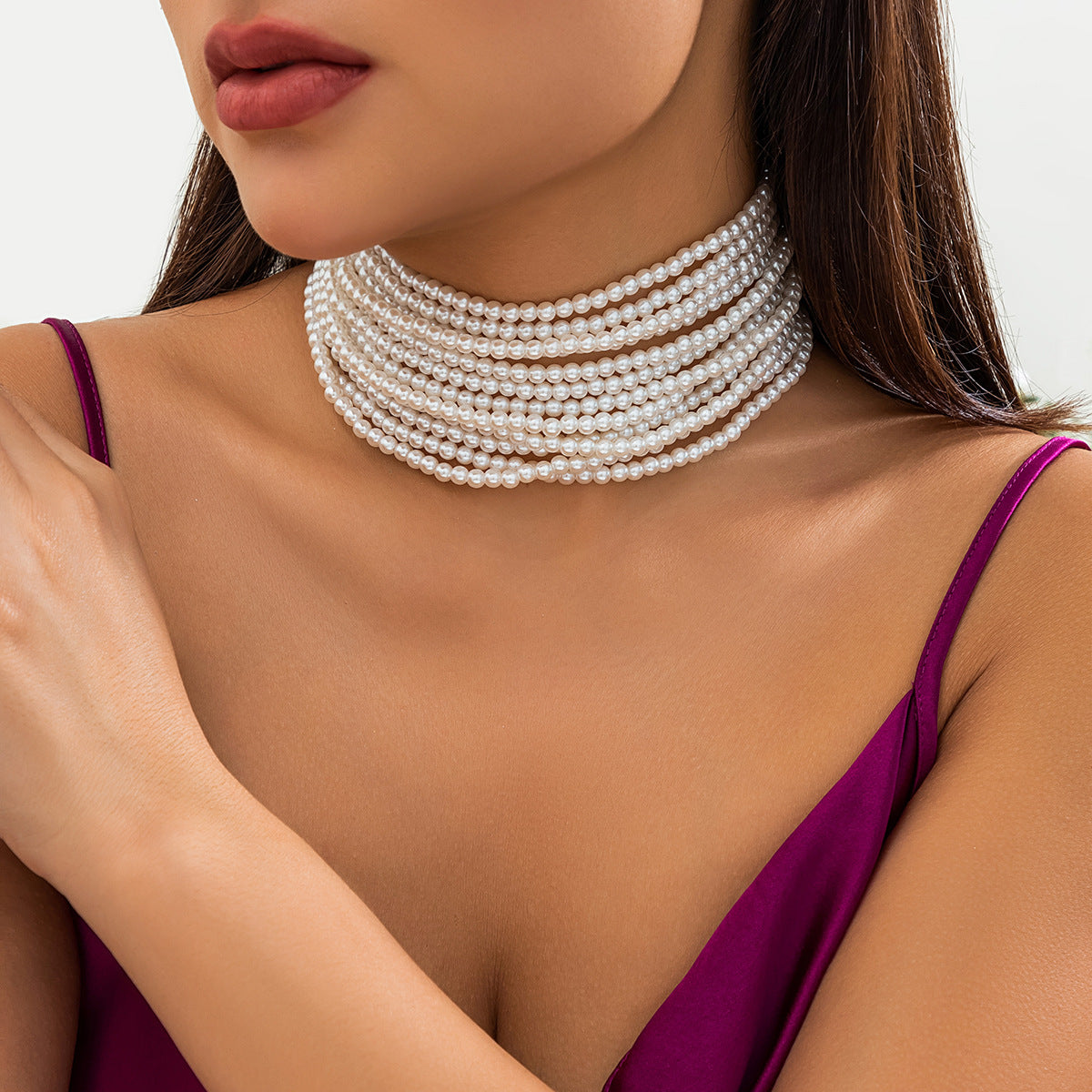 Women's Imitation Pearl Elegant Baroque Size Beaded Necklaces