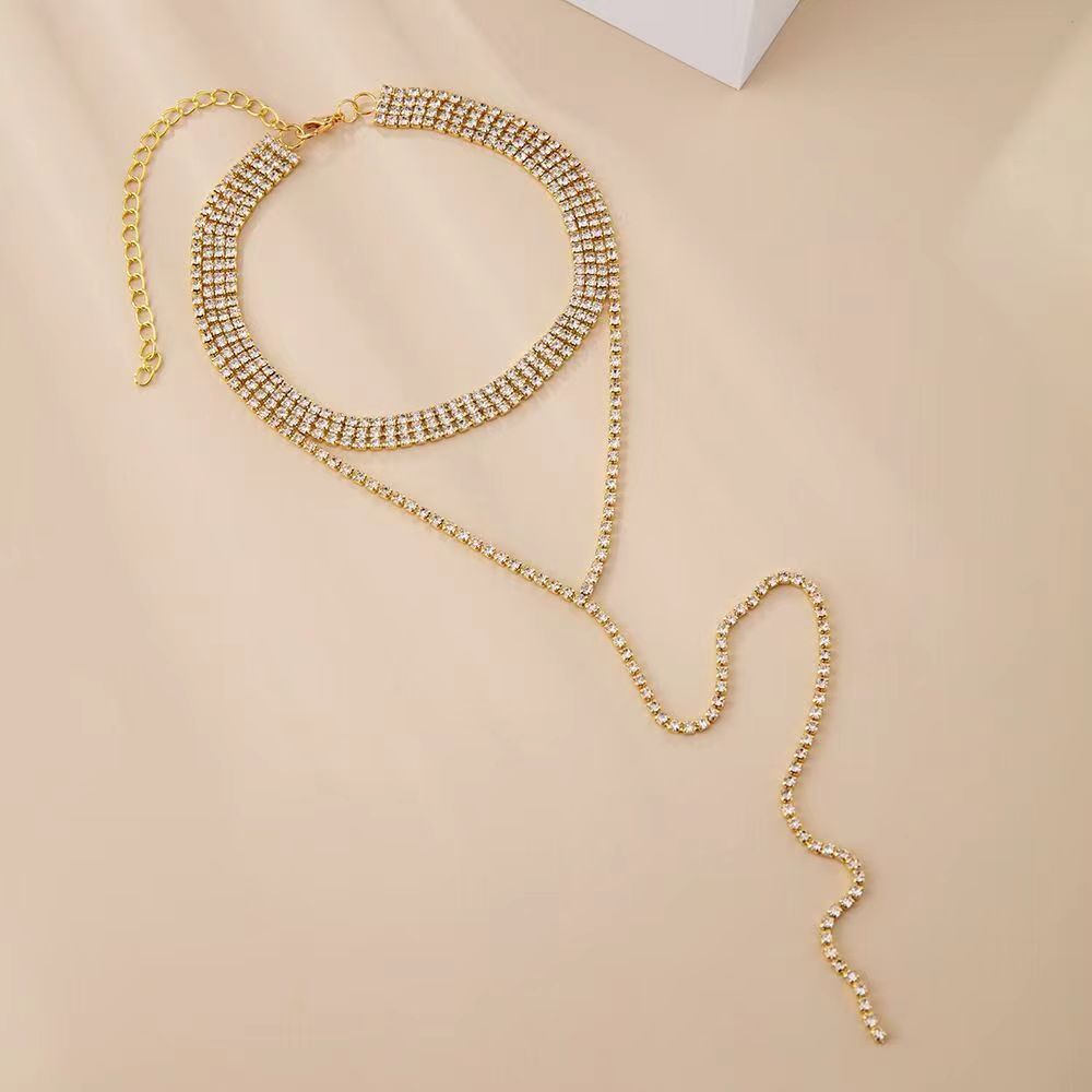 Women's Chain Full Diamond Stacked Light Luxury Clavicle Necklaces