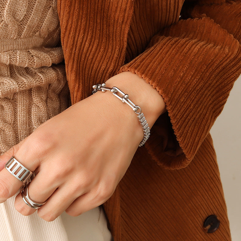 French Heavy Metal Exaggerated U-shaped Horseshoe Bracelets