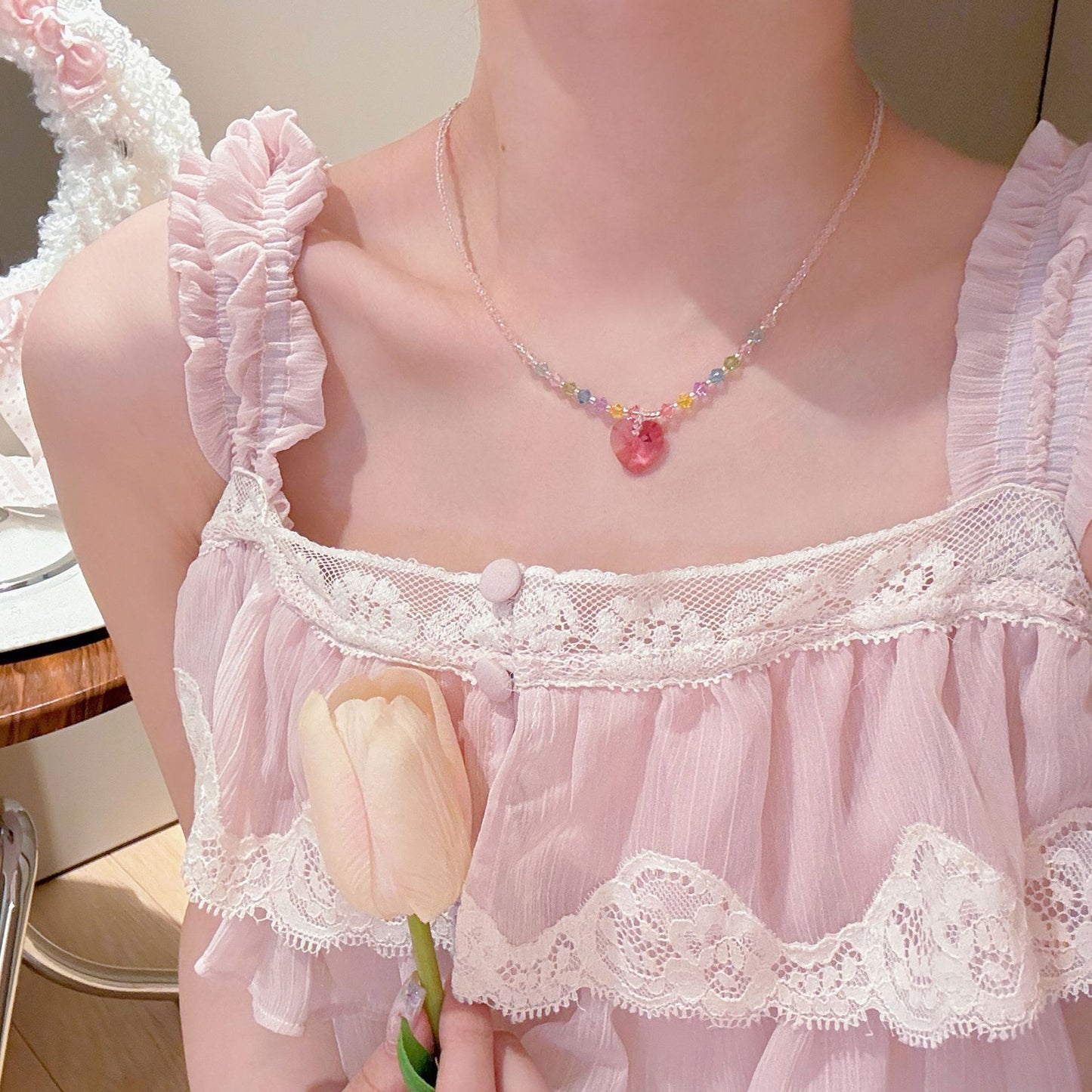 Luxury Minority Fresh Dopamine Sweet Clavicle Chain Necklace