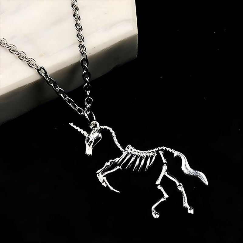 Trendy Cool Creative Hollow Design Unicorn Skeleton Style Earrings