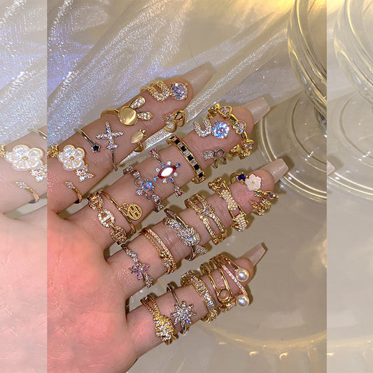 Women's Luxury High Sense Niche Couple Open Rings