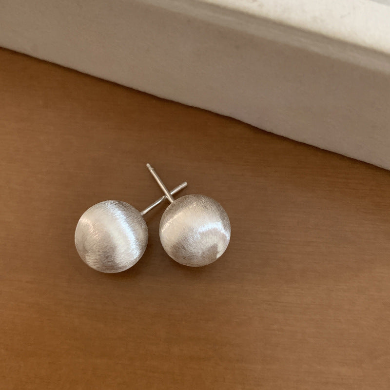 Women's Korean Brushed Ball Cool Fashionable Simple Earrings