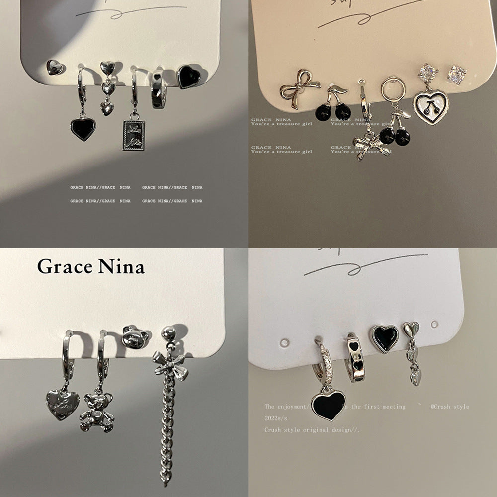 Heart Ear Clip Sweet Cool Hot Trendy Stud Earrings