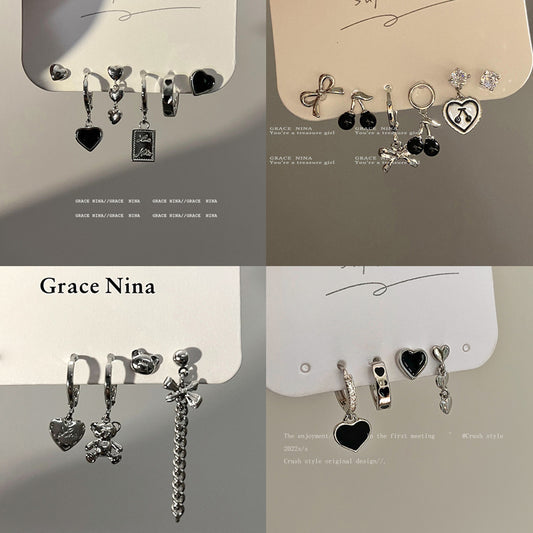 Heart Ear Clip Sweet Cool Hot Trendy Stud Earrings