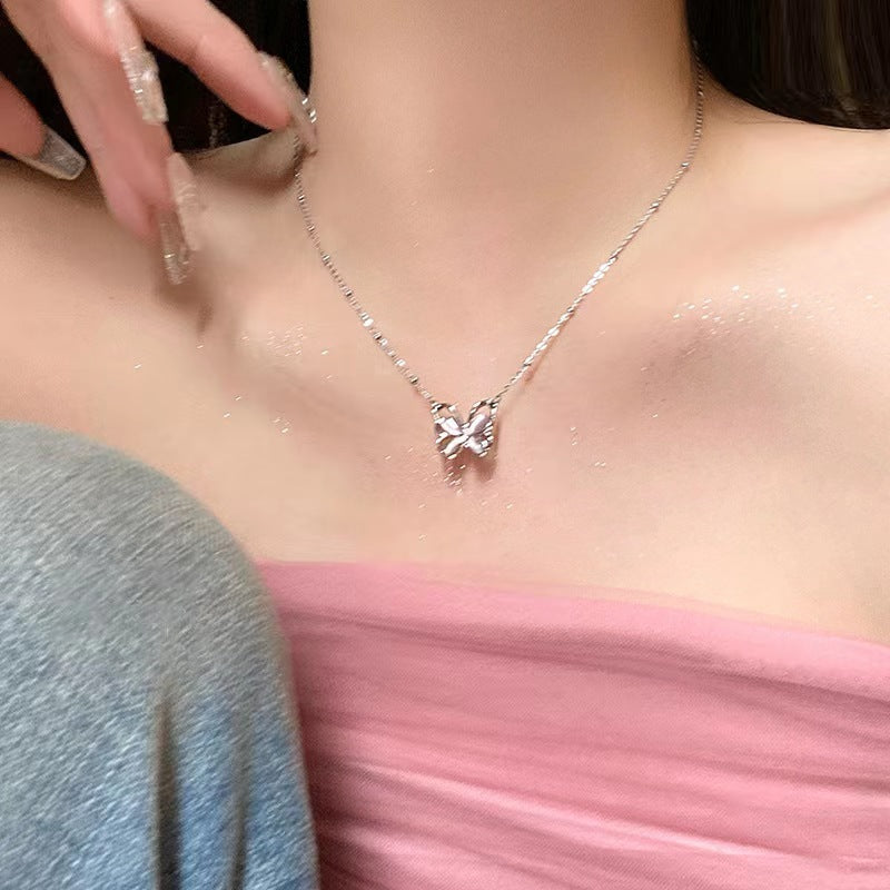 Women's High-grade Butterfly Pearl Style Niche Clavicle Chain Light Luxury Necklaces