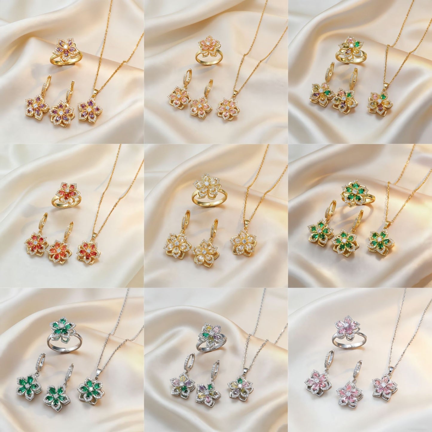 Women's Zircon Light Luxury High-grade Rotating Flower Fashion Titanium Steel Clavicle Necklaces