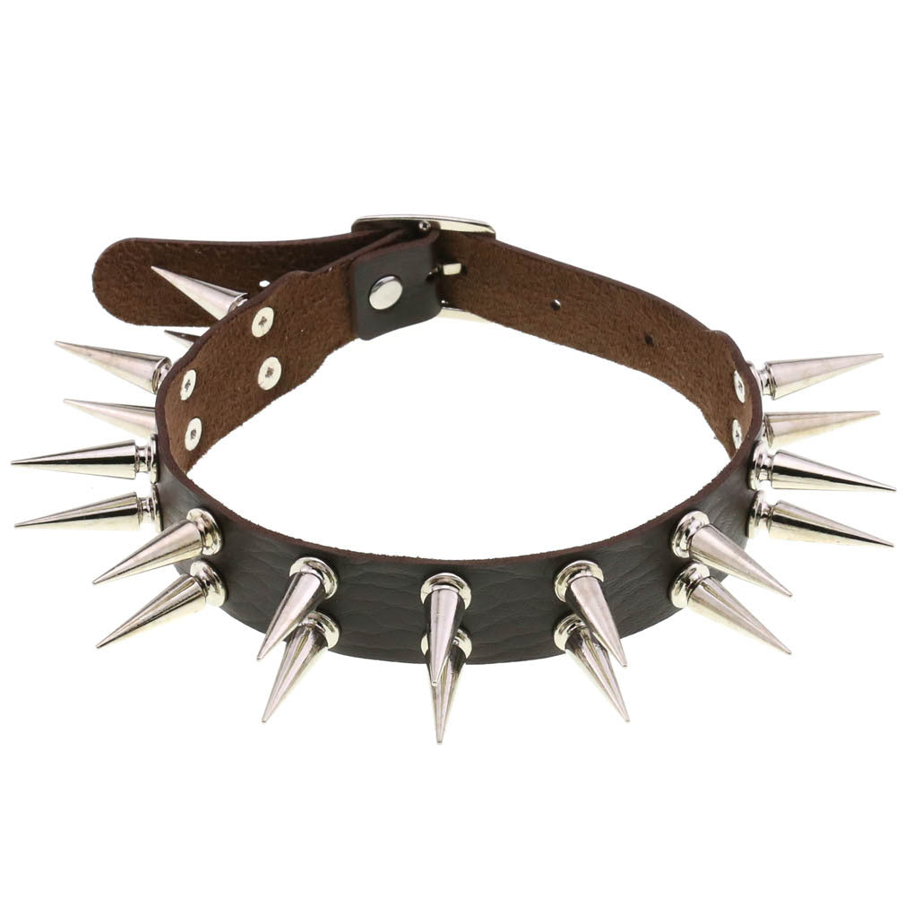 Creative Double Row Rivet Pointed Nail Collar
