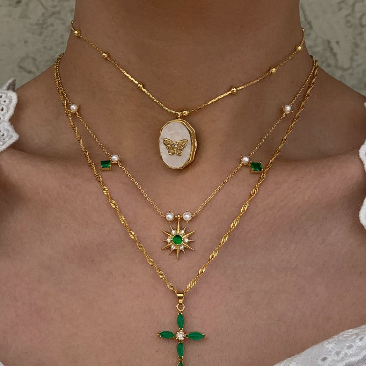 Durable Butterfly Shell Album Frame Vintage Necklaces
