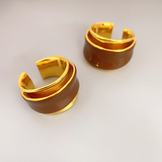 Glaze Open Real Gold Vacuum Plating Light Rings