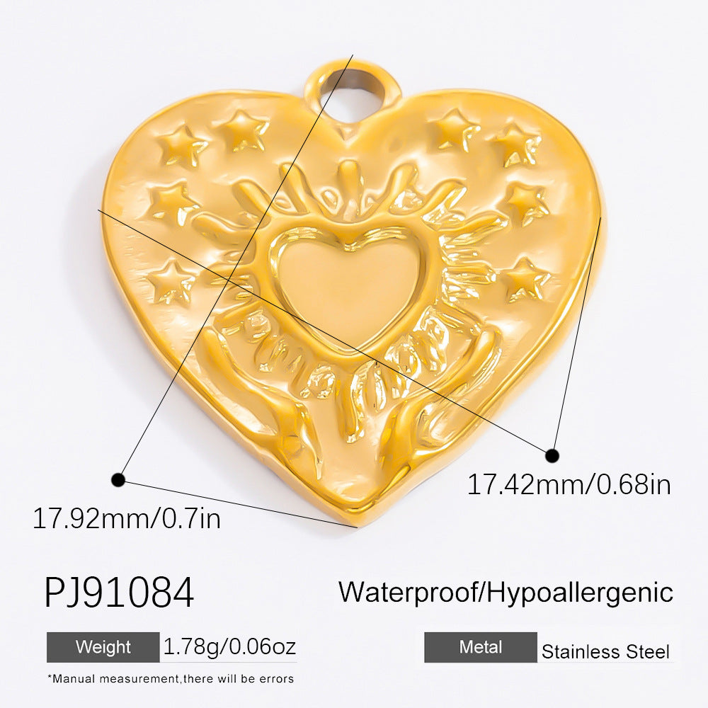 Inlaid Color Diamond Candy Moon Heart Earrings