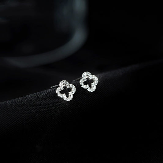 Women's Four Leaf Clover Ear Special Interest Stud Earrings