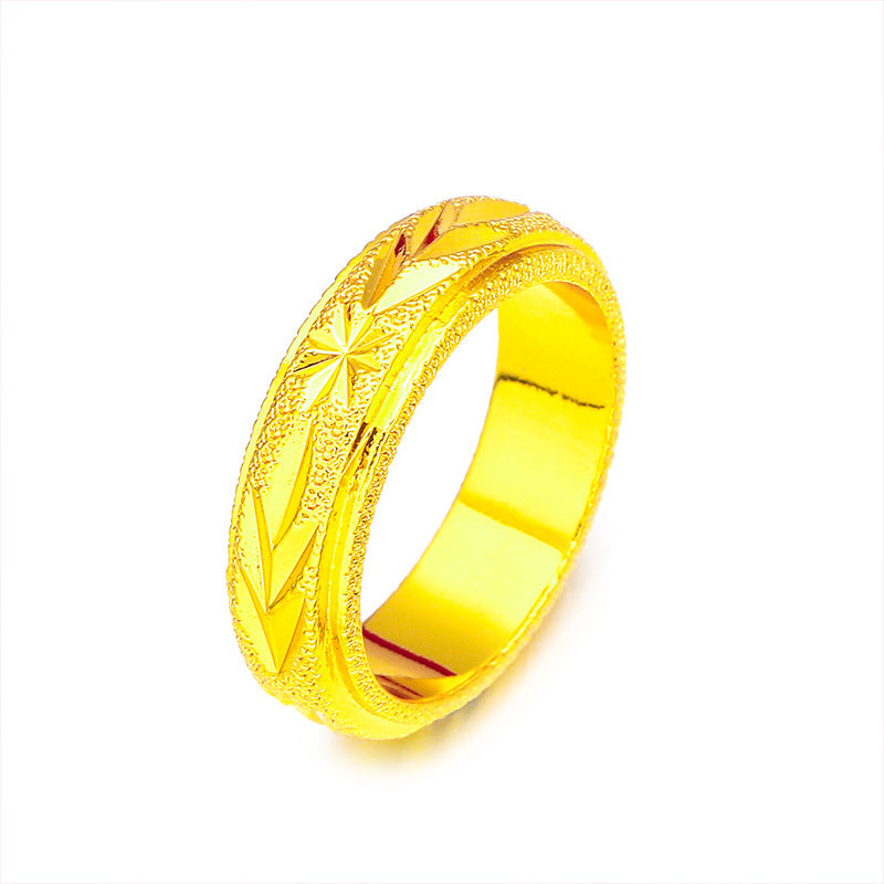Glamorous Women's Vietnam Placer Gold Closed Ring