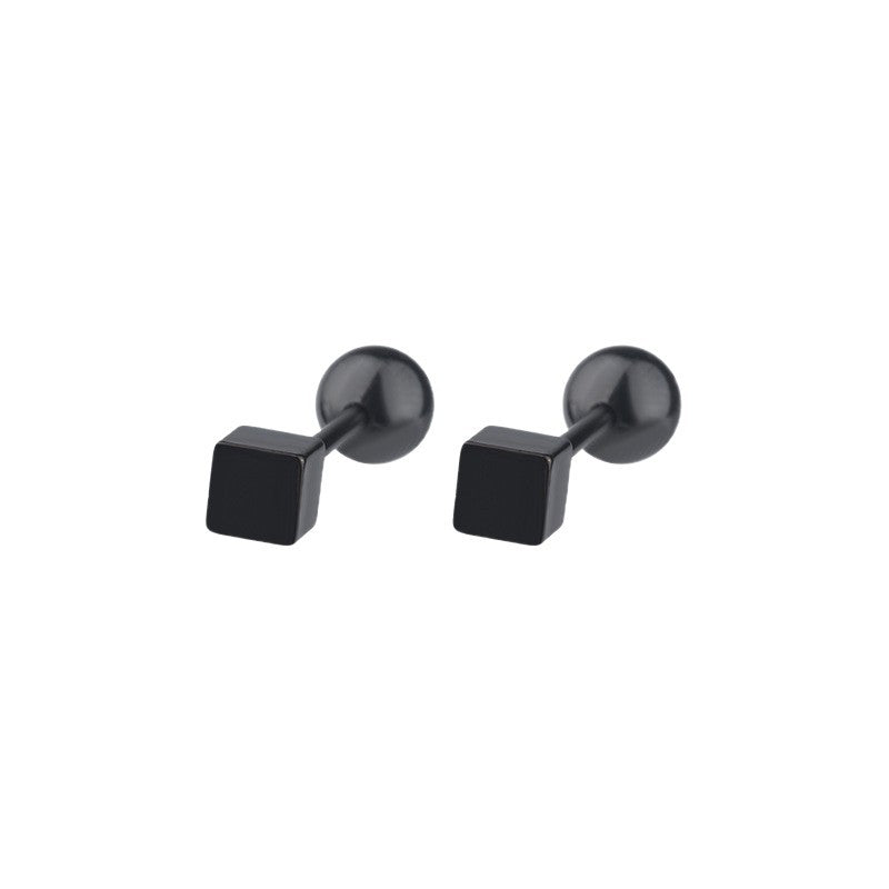 Women's Square Screw For Graceful Petite Geometric Sleeping No Need To Stud Earrings