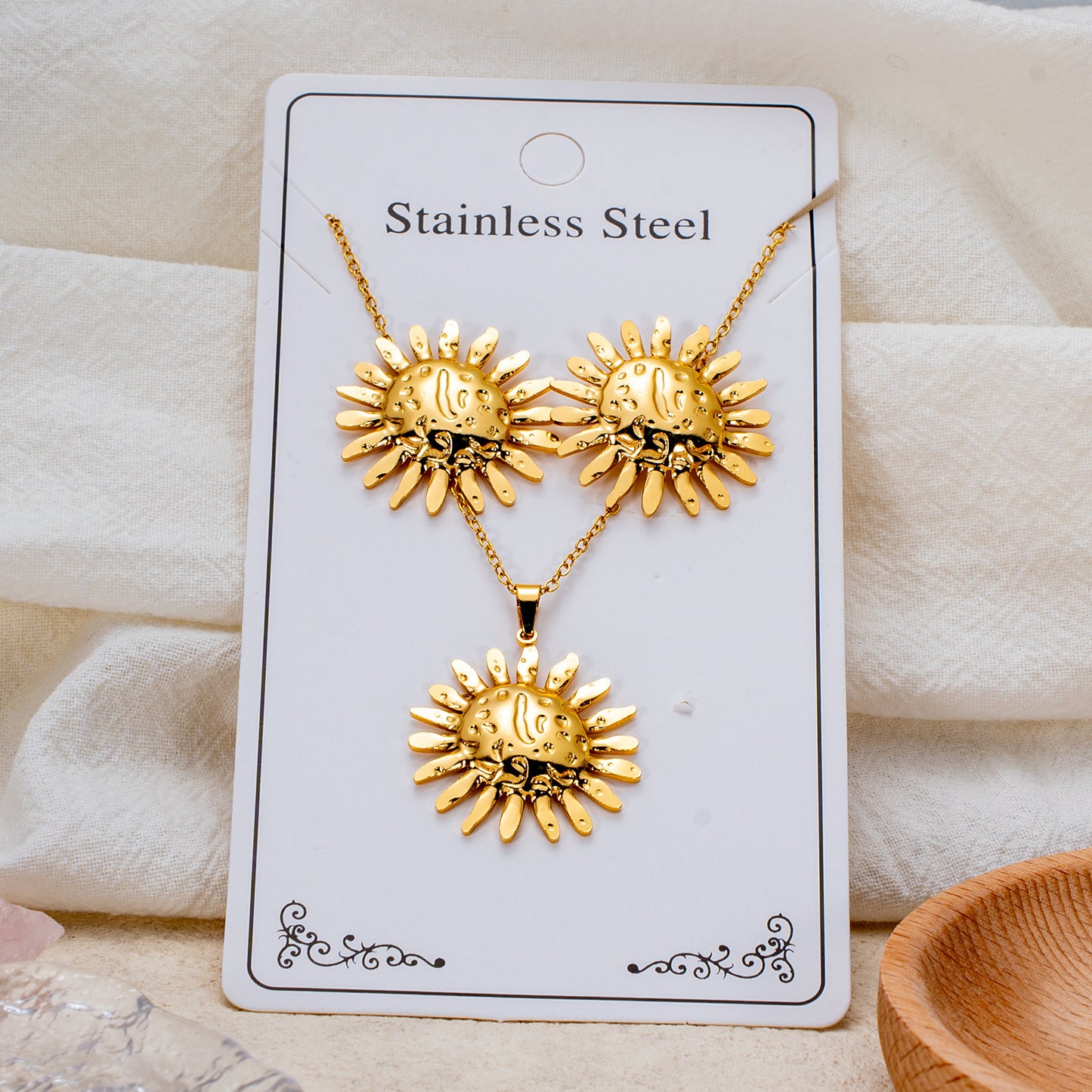Fashion Personality Stainless Steel Light Luxury Jewelry Set