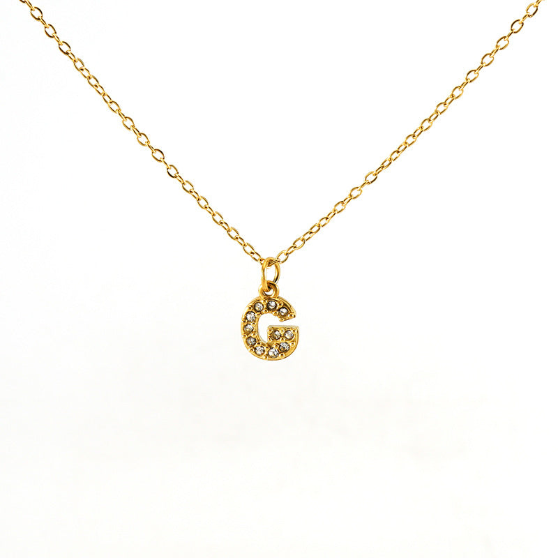 Women's Diamond Small Letter Simple Clavicle Chain Necklaces