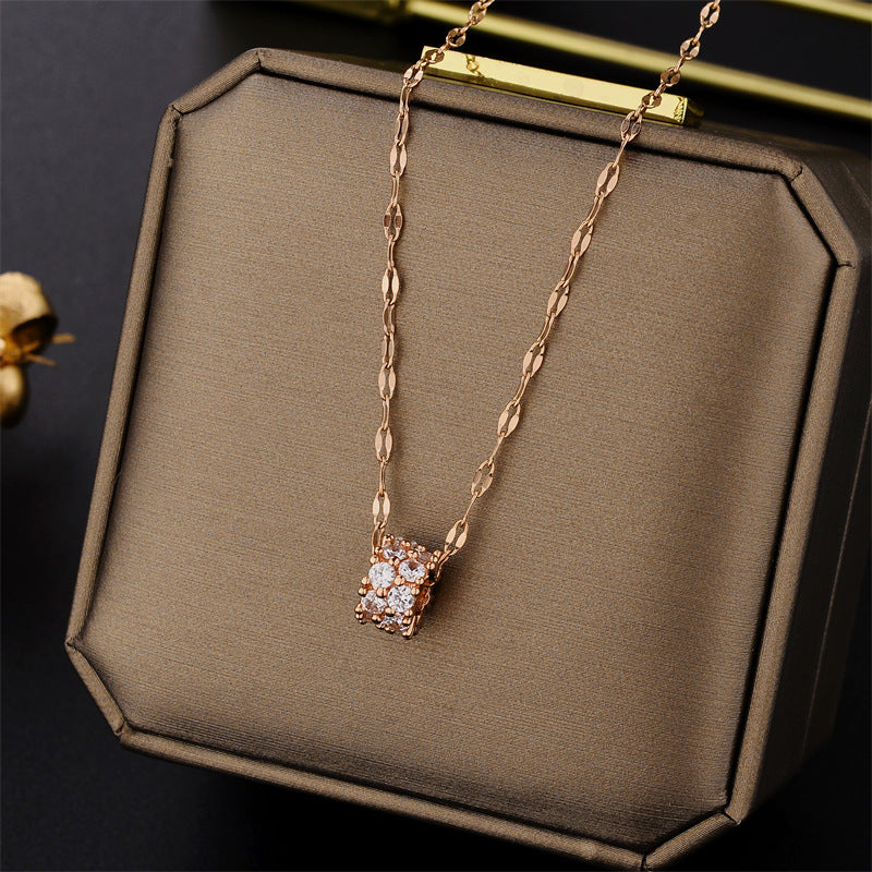 Diamond Titanium Steel Clavicle Chain Trendy Necklaces