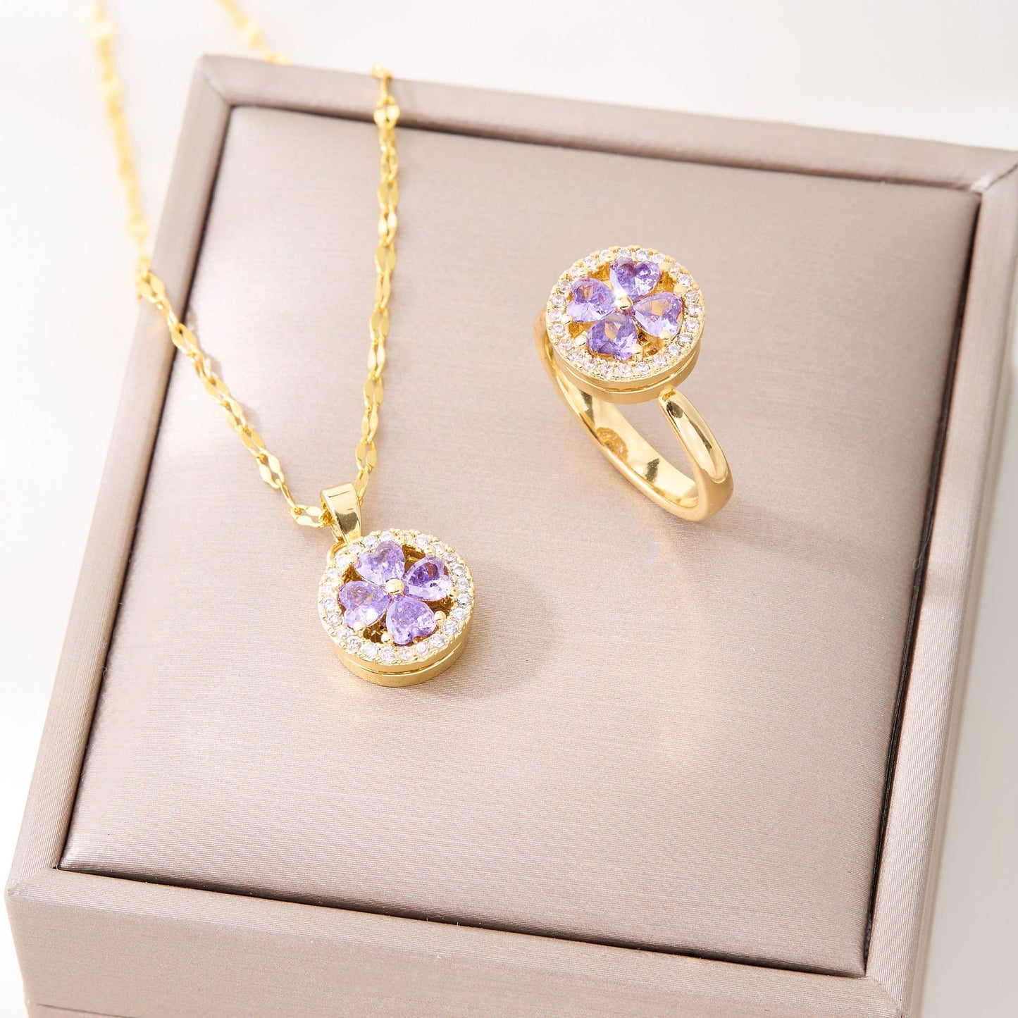 Stainless Steel Chain Waterproof Durable Colorfast Jewelry Set
