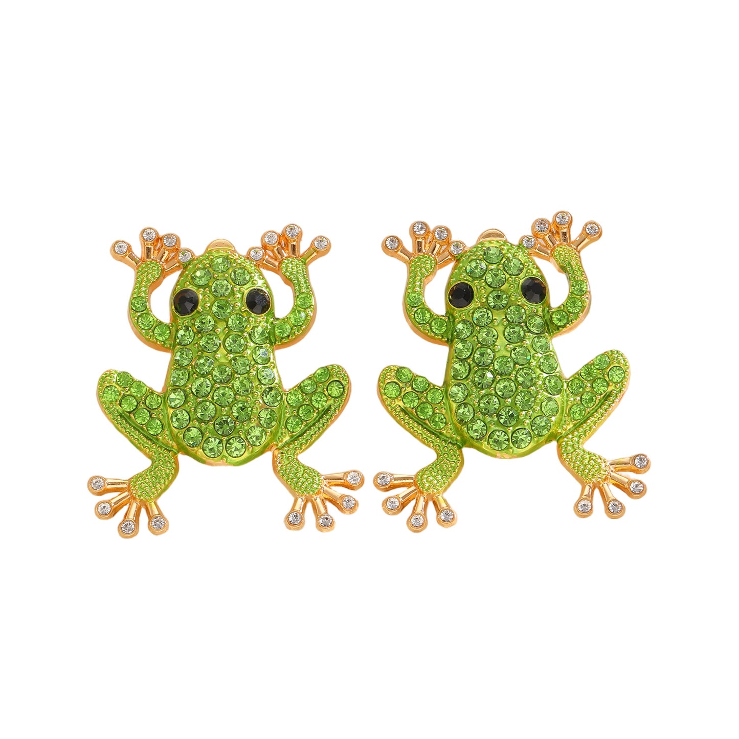 Women's Design Alloy Inlaid Zircon Imitation Pearl Frog Animal Stud Earrings