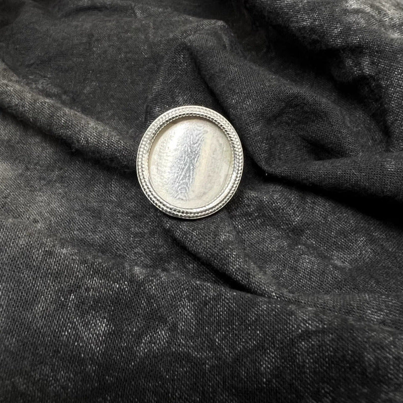 Distressed Ethnic Style Handmade Old Sier Miao Ring