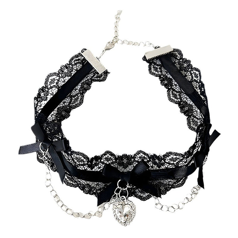 Lace Edge Love Female Black Minority Fashion Personality Collar