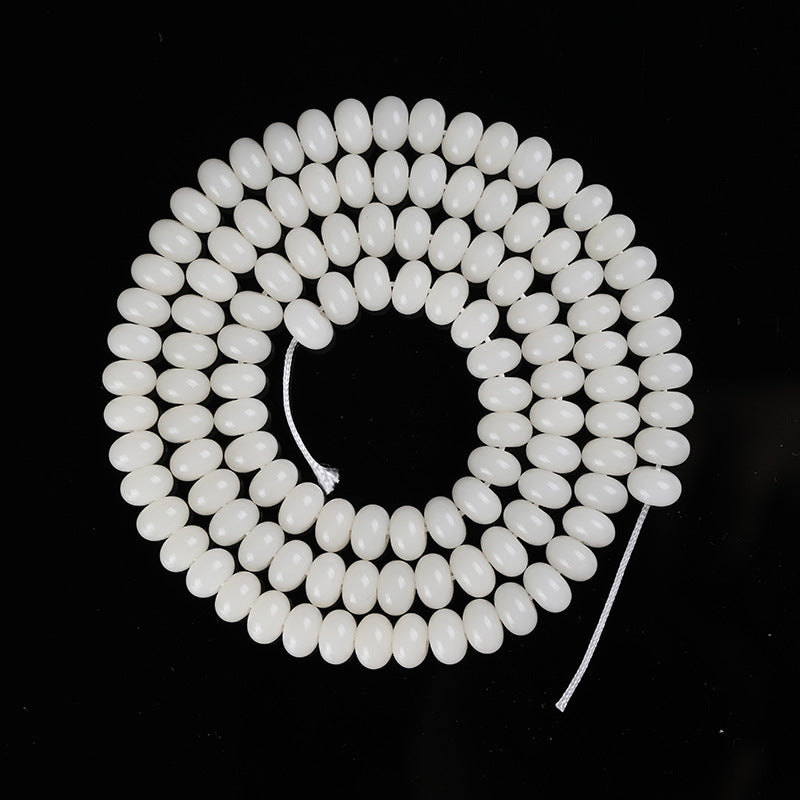 Natural White Jade Bodhi Buddha Beads Pcs Bracelet