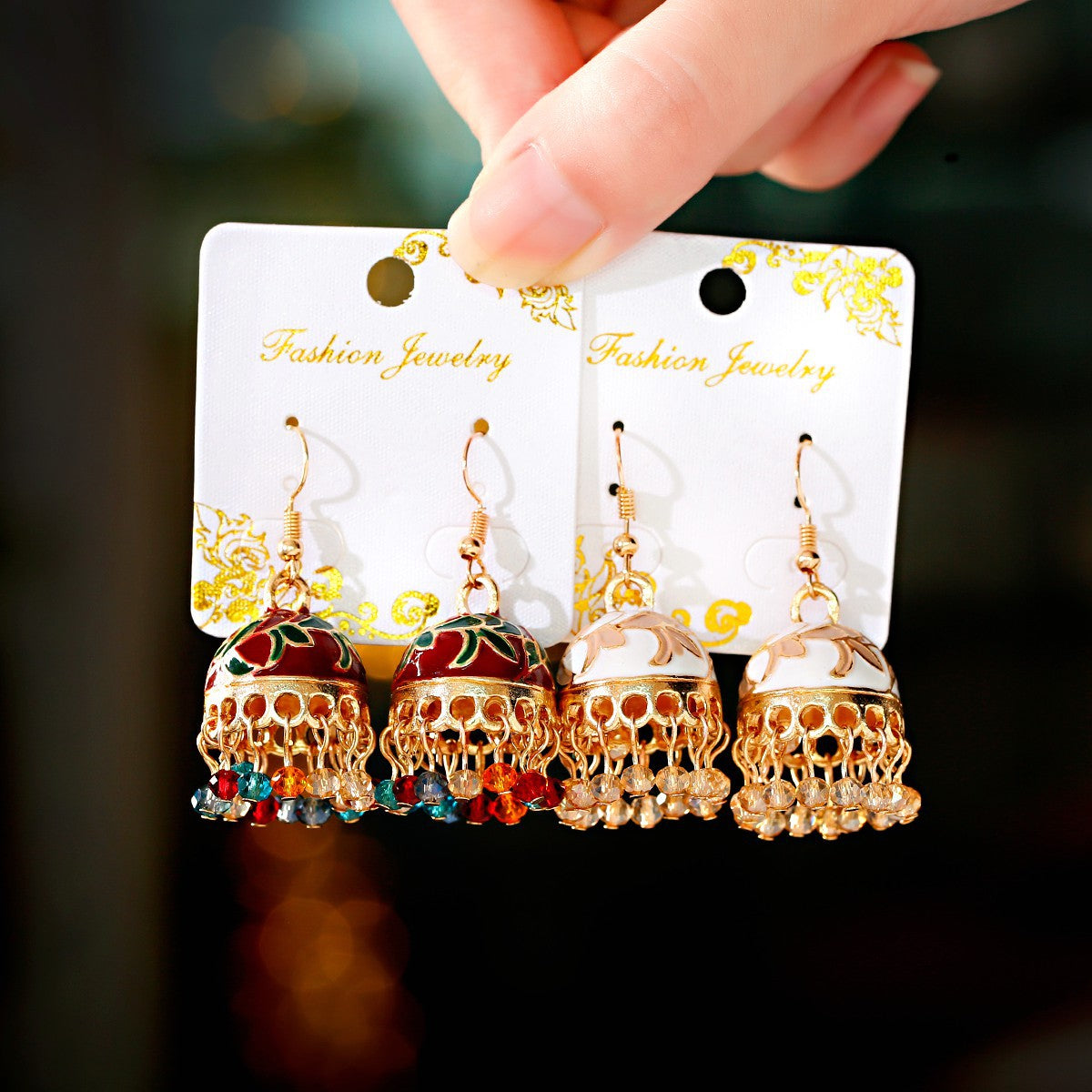 Women's Ethnic Style Bohemian Temperament Small Beads Enamel Earrings