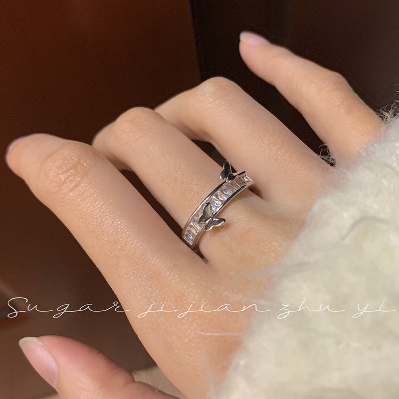 Female Light Luxury Minority Design Sense Advanced Index Ring