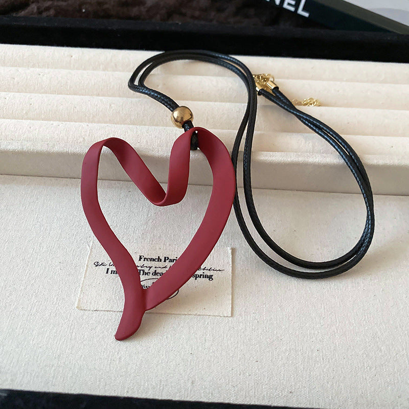 Style Long Leather Pull Key Case Necklaces