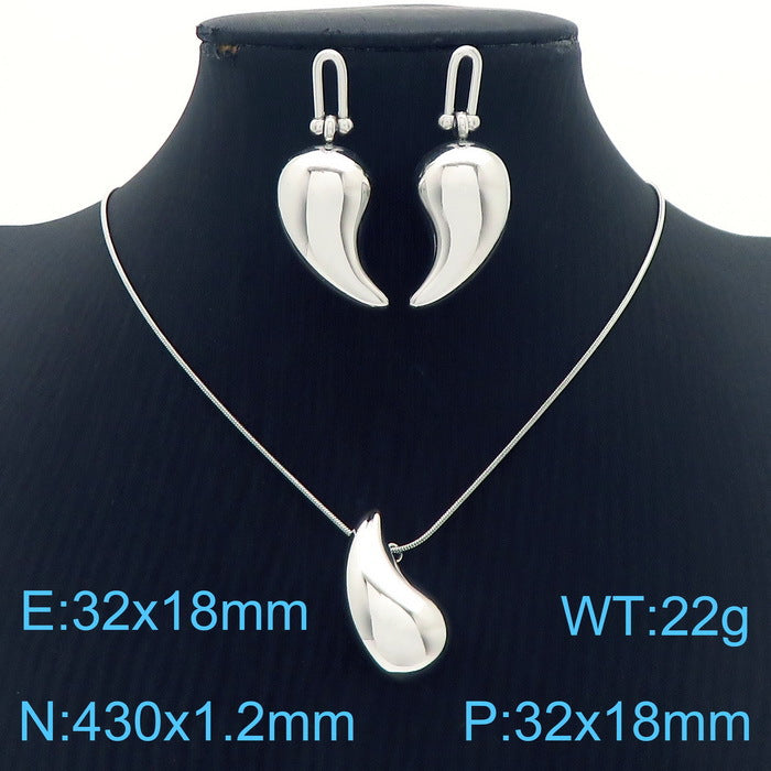 Design Chubby Water Drop Fashion Stainless Earrings