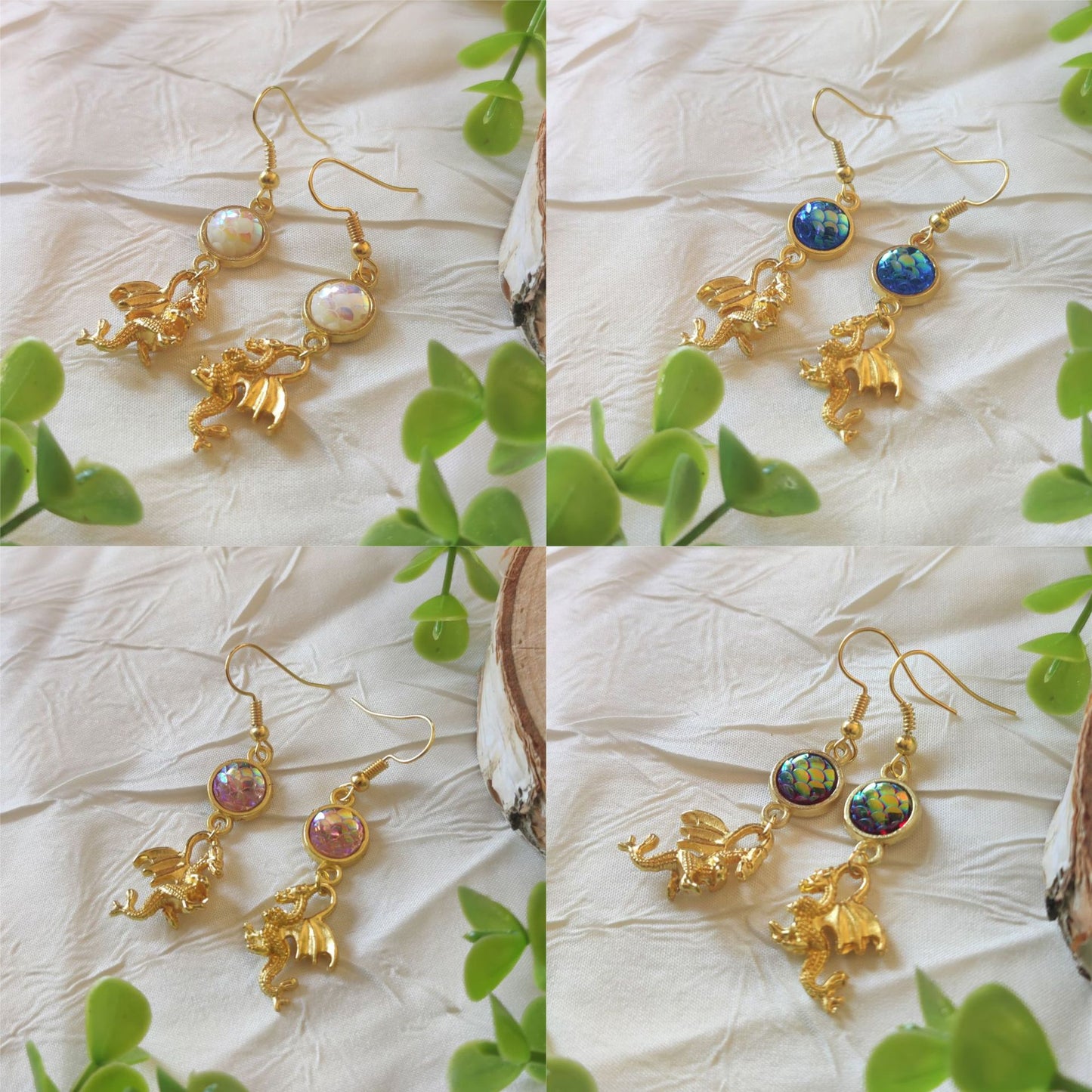 Women's Dragon Gift For Resin Scales Egg Role Play Earrings