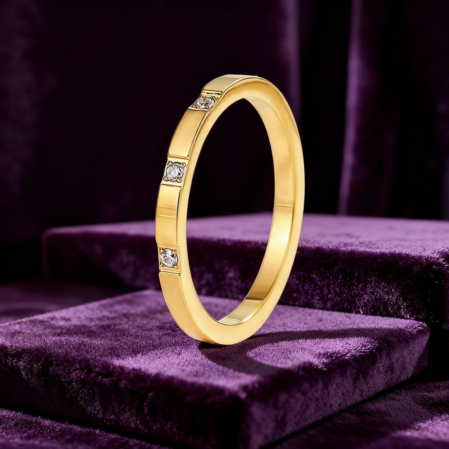 Glamorous Titanium Steel Niche Shank Stainless Ring