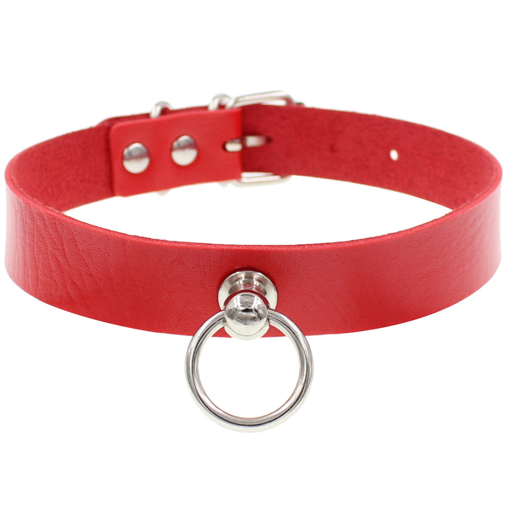 Environmental Protection Leather Soft O-shaped Circle Neckband Punk Gothic Neck Necklace