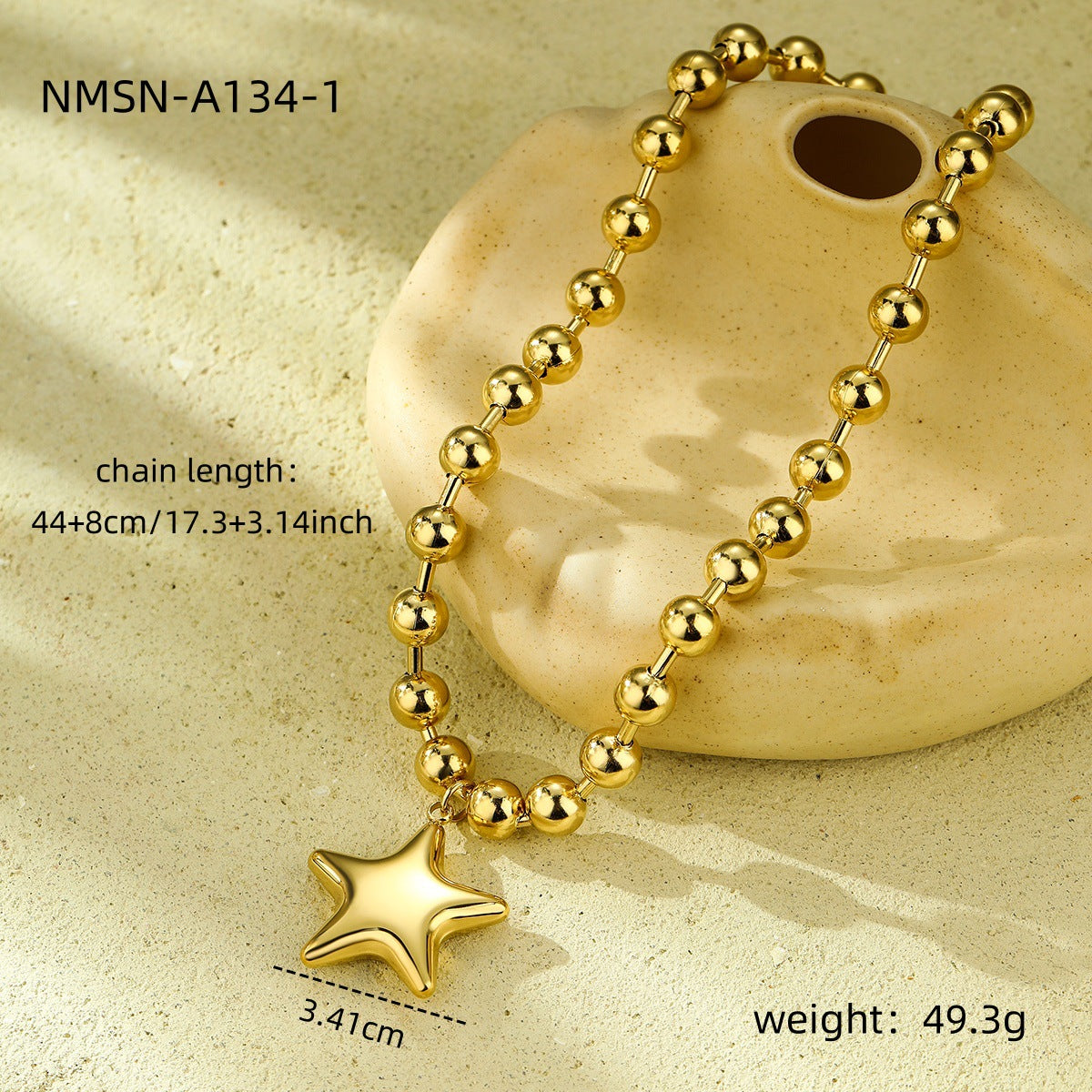 Fashion Big Five-pointed Star Love Stainless Necklaces