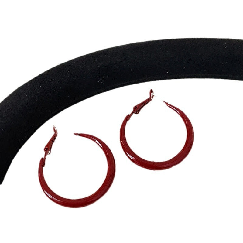 Women's Style Oil Dripping Red Ear Retro Rings