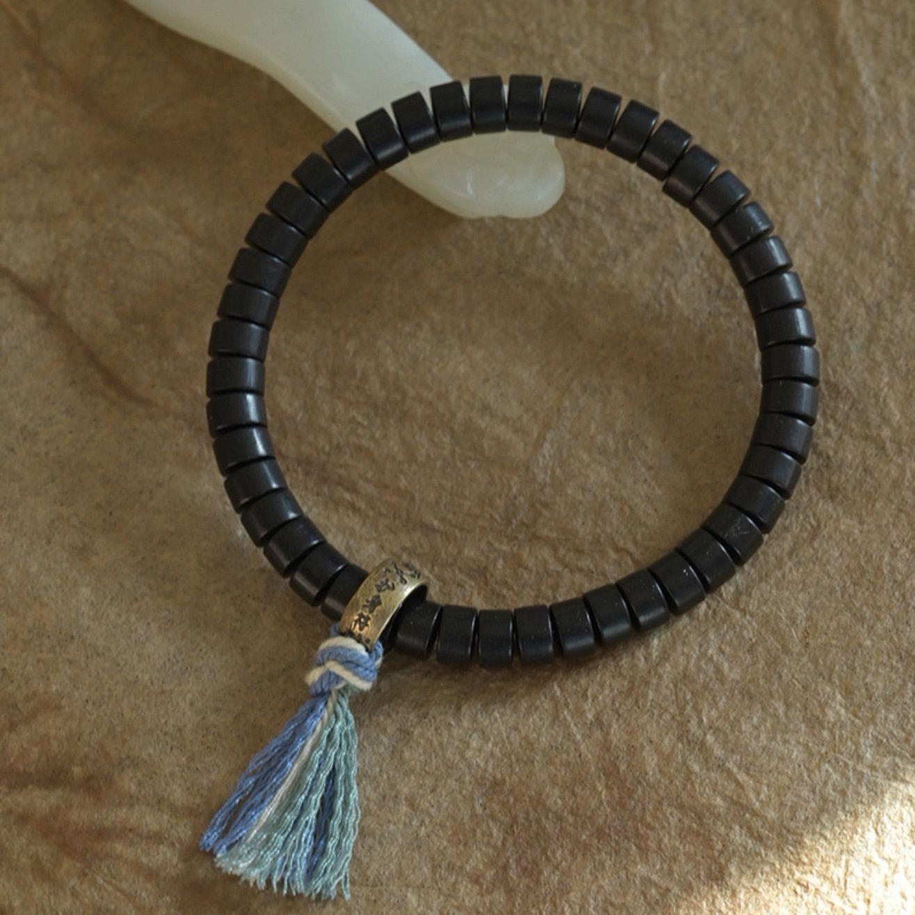 Women's & Men's Barrel Bead Blackwood Green Sandalwood Charm Good Bracelets
