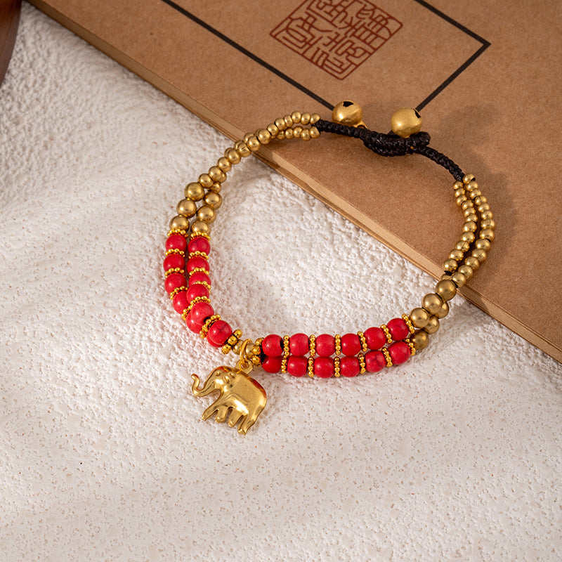 Colorful Turquoise Retro Artistic Personality Nepal Creative Crafts Braid Bracelet